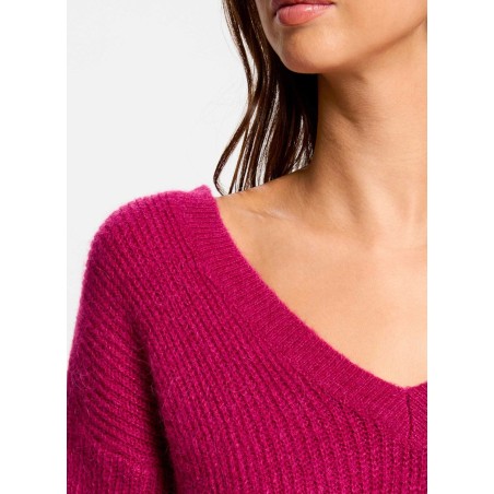 MATILD3 - Jersey con cuello de pico en violeta