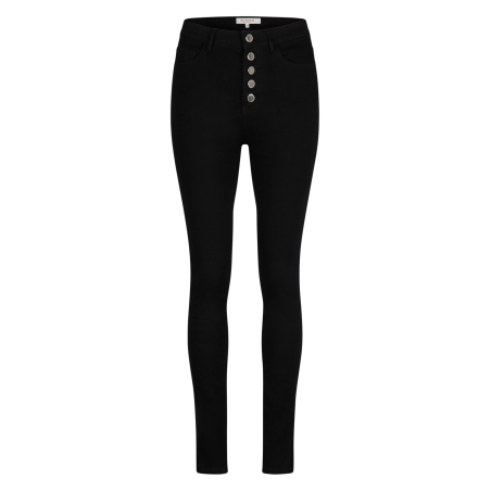 PBLACK1 - Vaquero skinny de talle alto de mezcla de algodón en negro