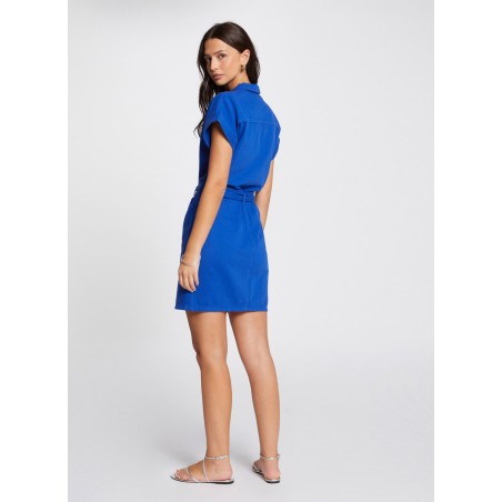 RDENIM - Vestido corto ajustado de mezclilla en azul