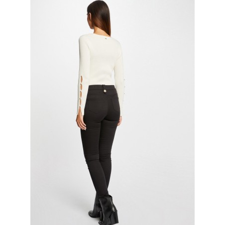 PAME - Pantalón de mezcla de algodón skinny en negro