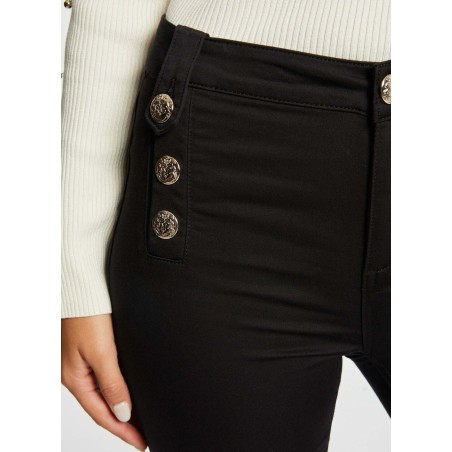 PAME - Pantalón de mezcla de algodón skinny en negro